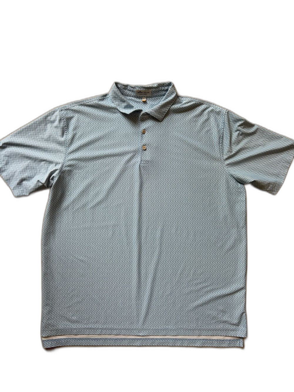 Peter Millar Summer Comfort Performance Polo Blue Pattern Golf Shirt Men's XXL